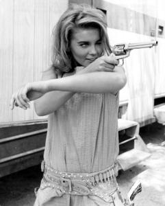 Ann Margaret would probably had to undergo facial reconstructions should she have really shot this single-action revolver!  Nice pose - no reality check!
