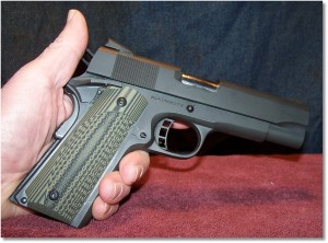 The VZ ETC Dirty Olive G10 Grip Panels Add a Bit of Class To the Pistol.