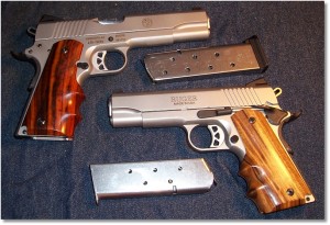 The Ruger SR1911CMD (Bottom) and the Bigger Brother the SR1911 (Top)