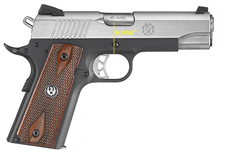 Ruger Sr1911 CMD-A Bore Axis Distance  - 0.965" From Point of Measurement