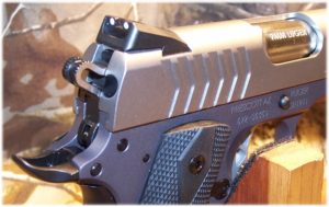 Dovetailed, 3-dot sight system features a Novak® LoMount Carry rear and standard front sight
