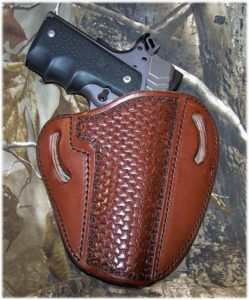 Leather Creek Holster for OWB Carry. Note That Holster is for a Government Model 1911 and Affords Full protection for Government and Commander-size 1911 Pistols