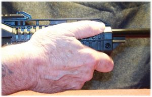 Long Grip (Note Finger Over Front Lip of the AFG-2)