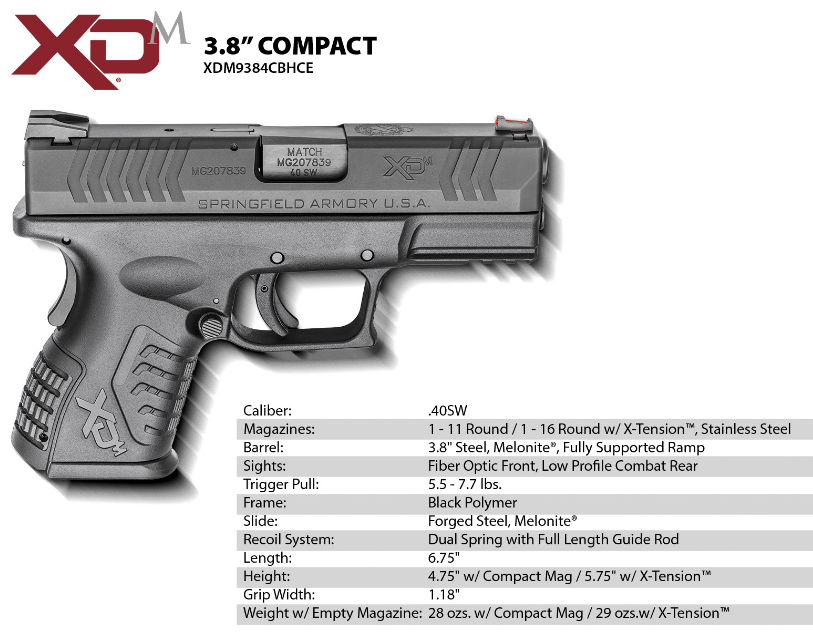 Springfield Armory XDM 3.8 Compact .45 ACP Magazine Sleeve